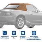 Convertible Soft Top Fits 90-05 Mazda Miata w/ Heated Glass Window, Tan