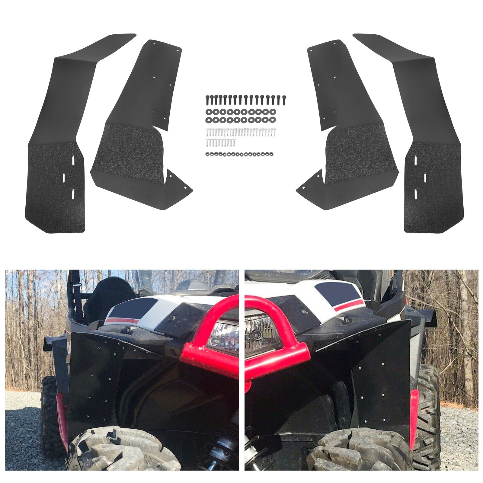4x Extended Fender Flares Mud Flap For Polaris RZR S 900/4 900 /S 1000 2015-2020