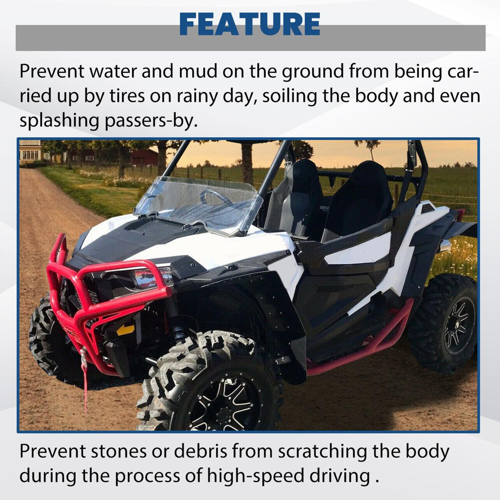4x Extended Fender Flares Mud Flap For Polaris RZR S 900/4 900 /S 1000 2015-2020