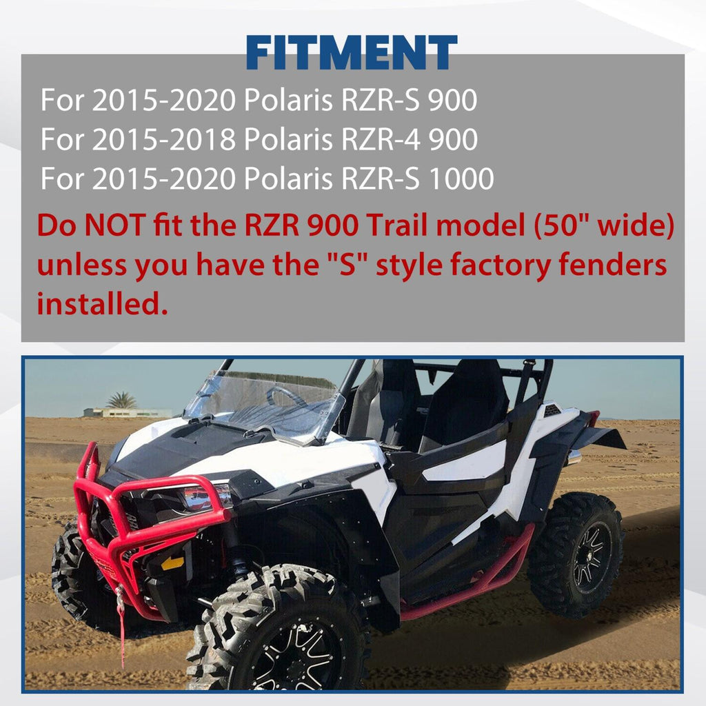 4x Extended Fender Flares Mud Flap For Polaris RZR S 900/4 900 /S 1000 2015-2020