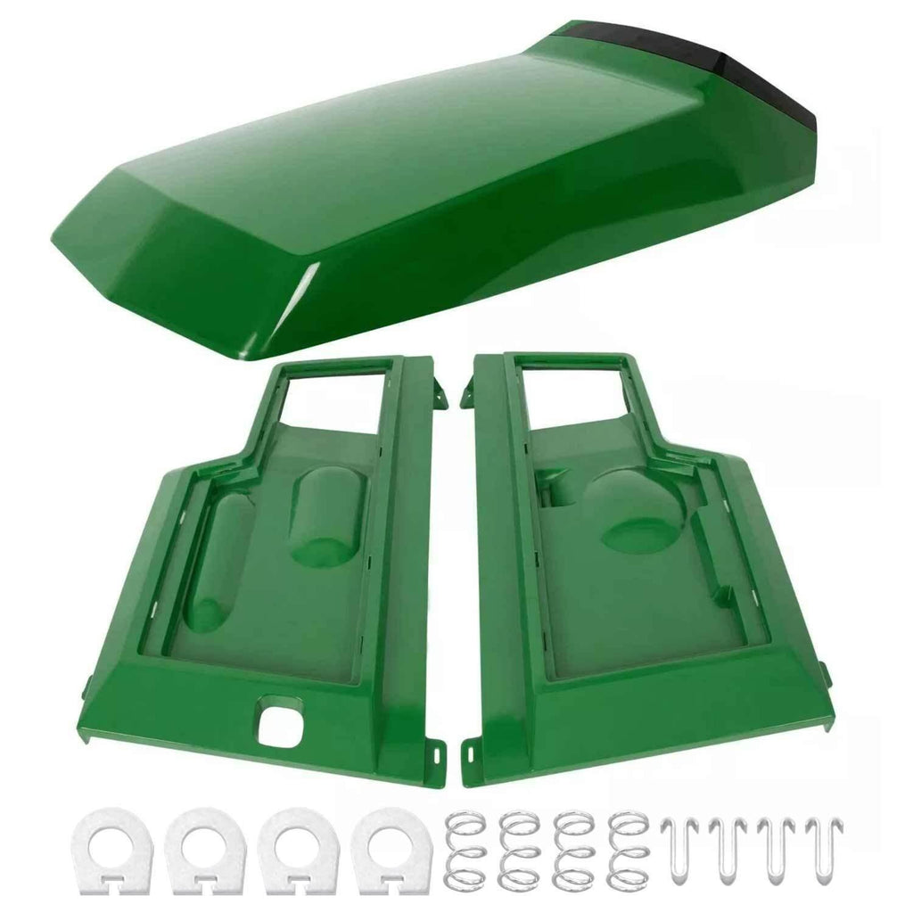 For John Deere 415 425 445 455 Side Panels Kit+Upper Hood for AM128986 AM128983