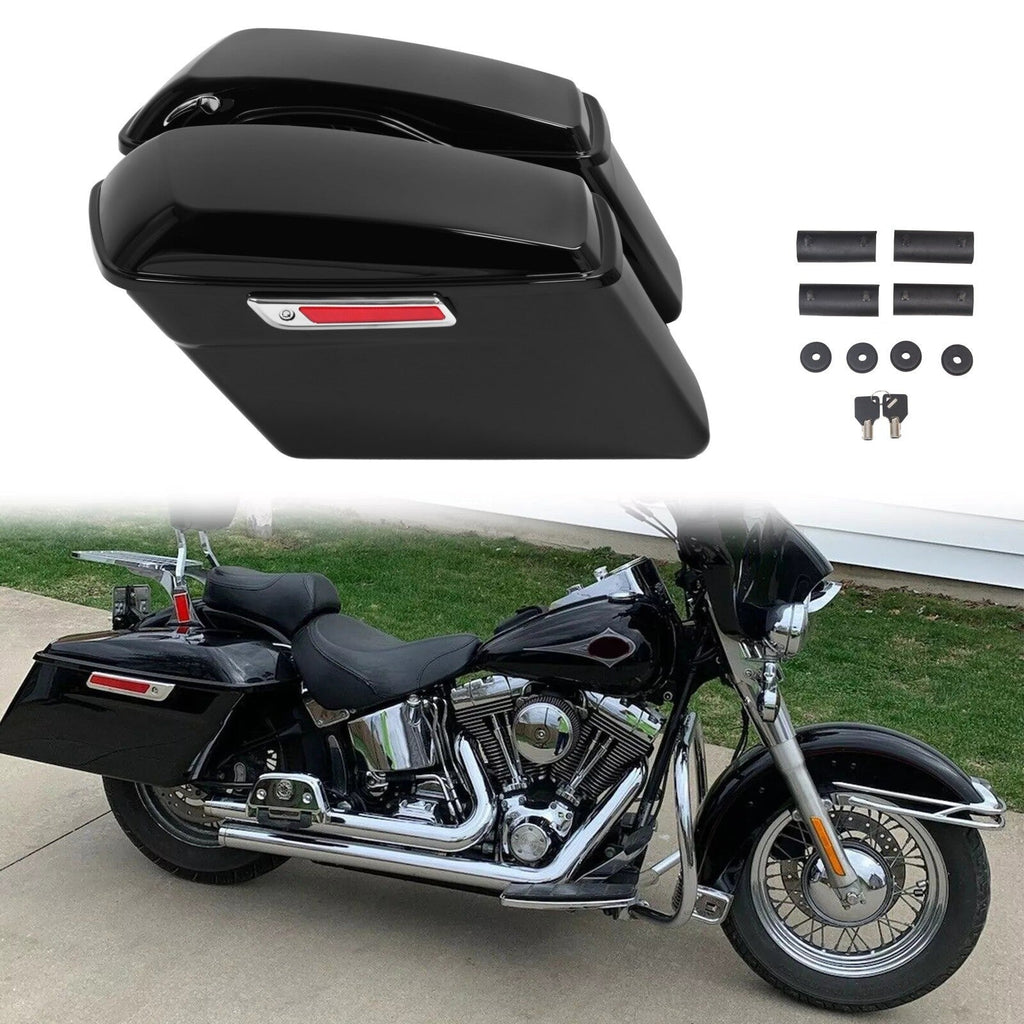Vivid Black Hard Saddlebag Bags For Harley Davidson Road Street Glide 1994-2013