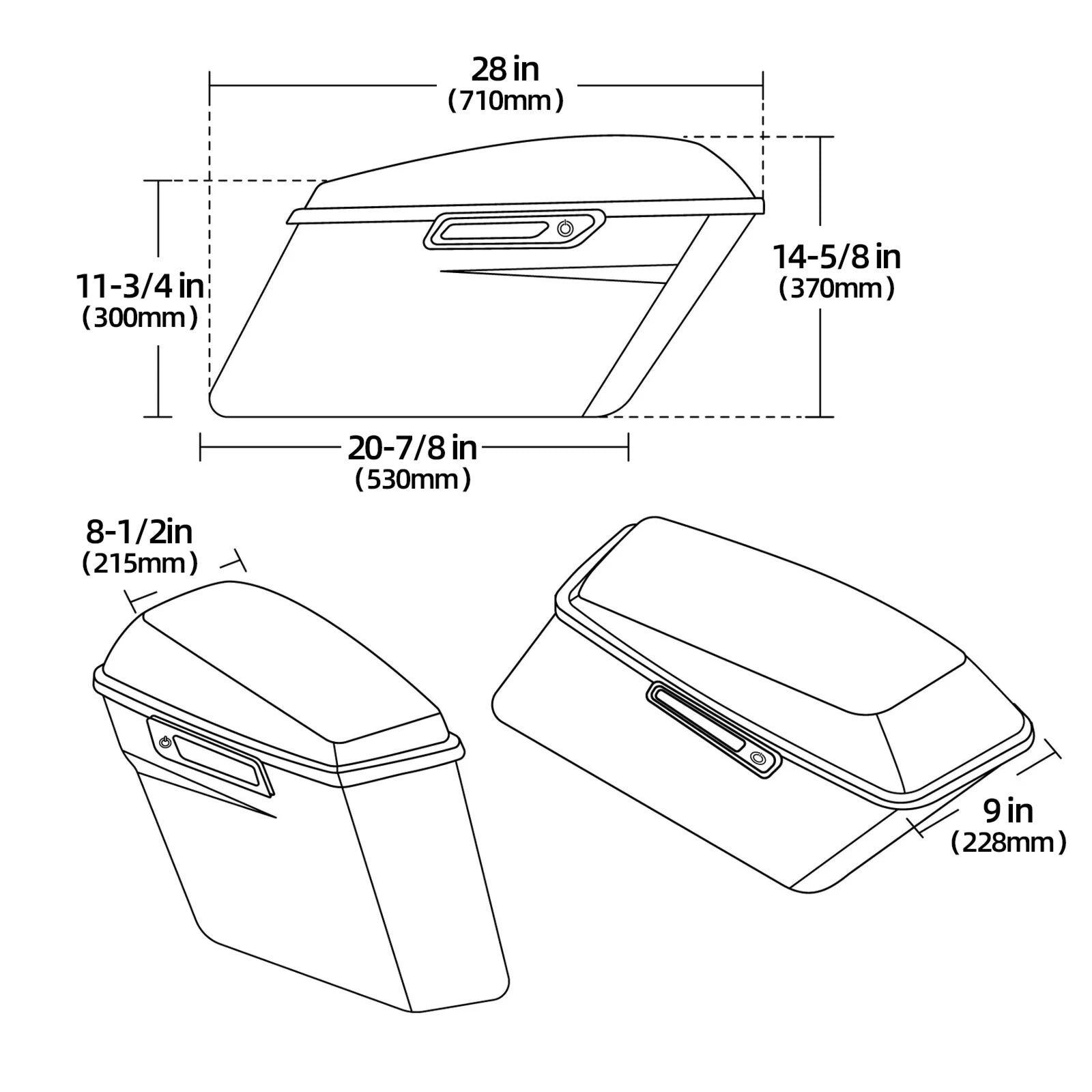 Vivid Black Hard Saddlebag Bags For Harley Davidson Road Street Glide 1994-2013