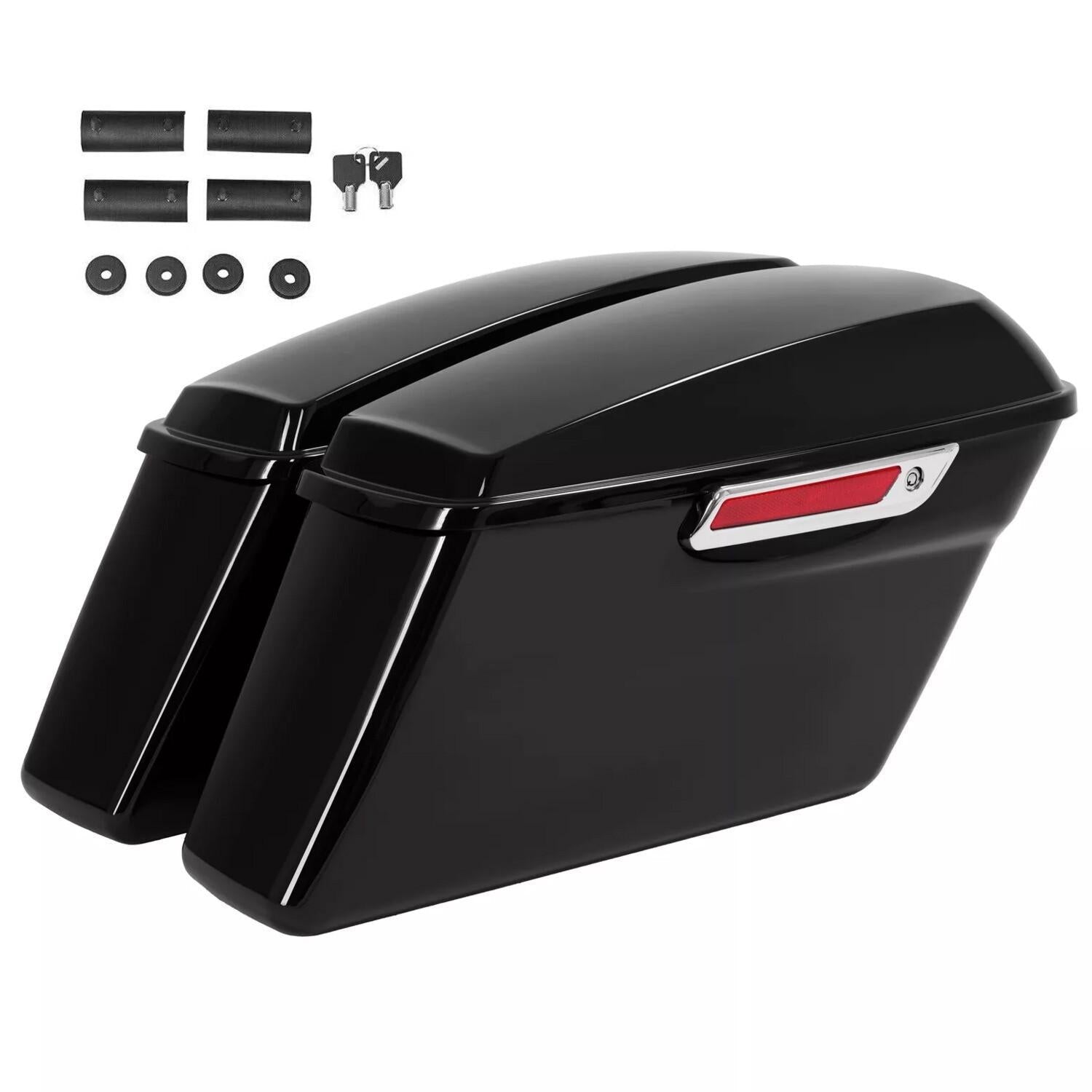 Vivid Black Hard Saddlebag Bags For Harley Davidson Road Street Glide 1994-2013