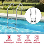 3 Non-Slip Step Ladder 304 Stainless Steel Ladder for Swimming Pool In-Ground