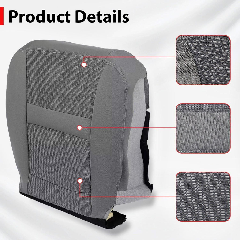 For Dodge Ram 1500 06 07 08 09 10 Gray Front Driver Bottom Side Seat Cover Cloth