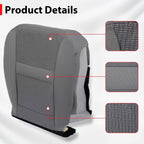 For Dodge Ram 1500 06 07 08 09 10 Gray Front Driver Bottom Side Seat Cover Cloth