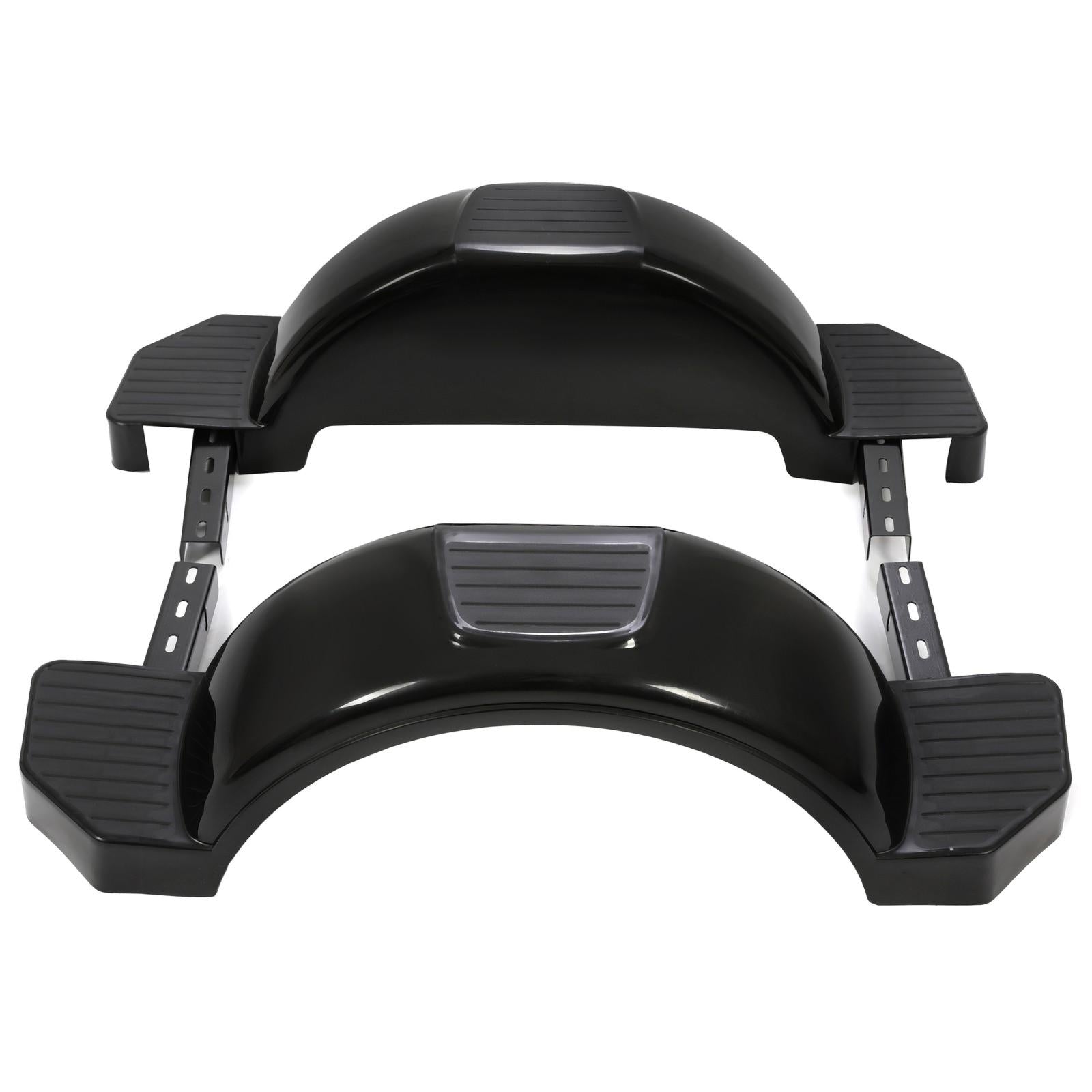 Glossy Black 2 SINGLE AXLE TRAILER FENDERS FOR 13" WHEELS TIRES SKIRT BOAT PAIR