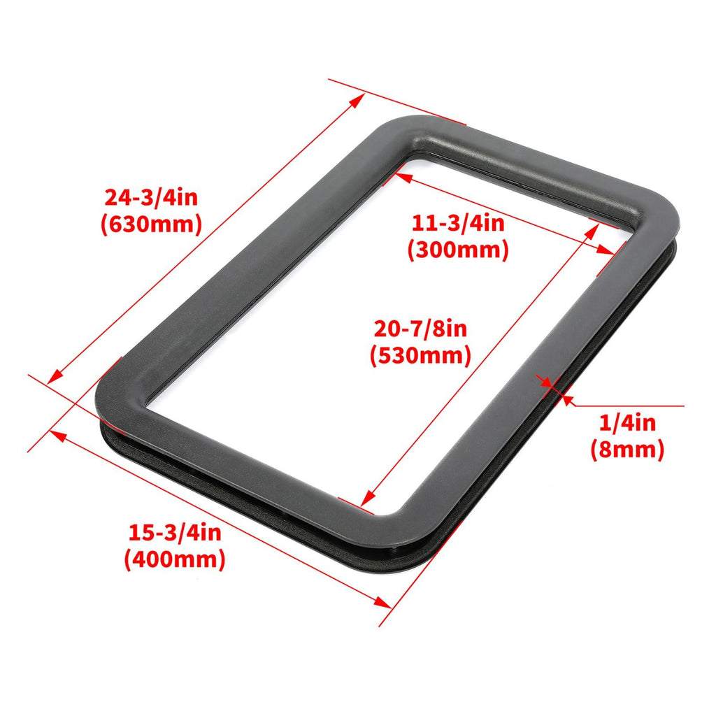 Travel Trailer RV Camper Black Entrance Door Window Interior & Exterior Frame