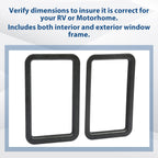 Travel Trailer RV Camper Black Entrance Door Window Interior & Exterior Frame