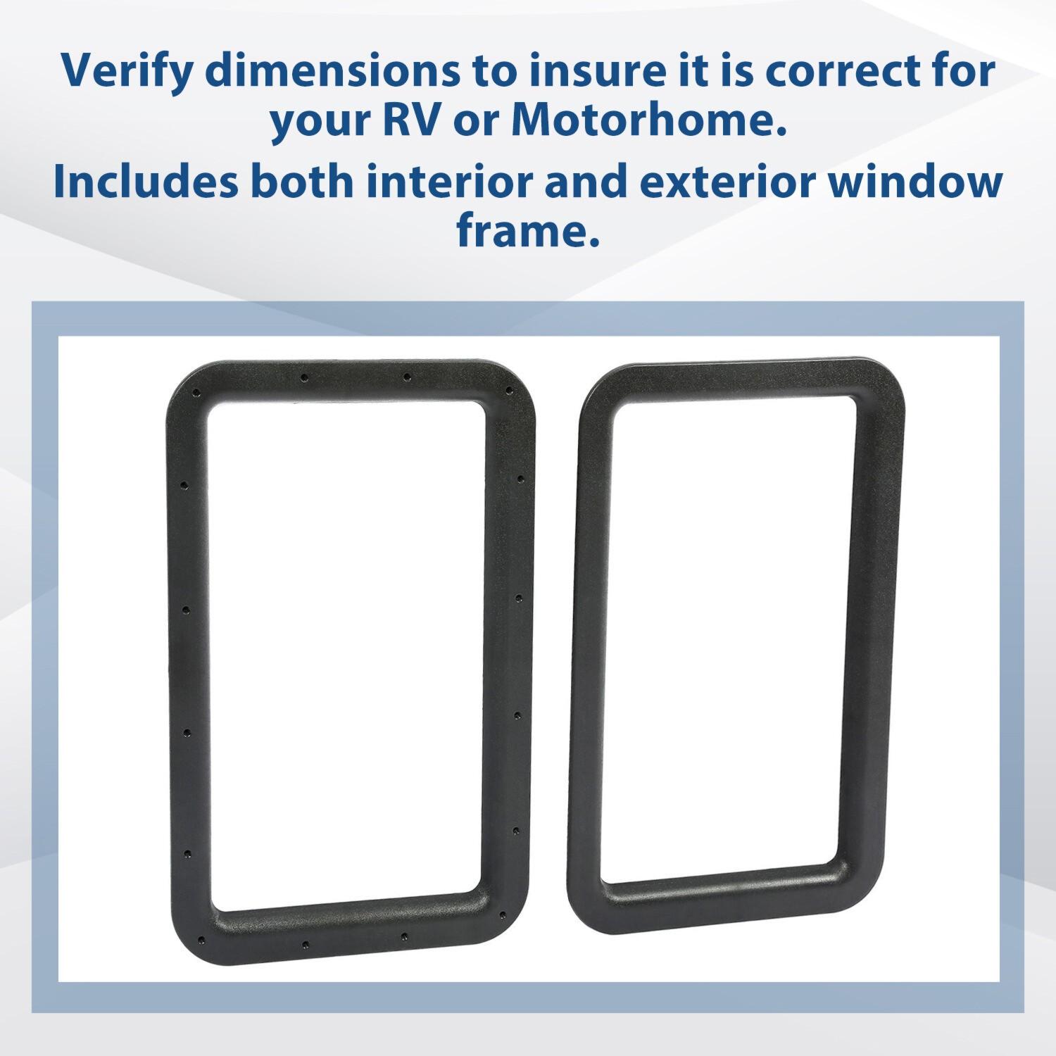 Travel Trailer RV Camper Black Entrance Door Window Interior & Exterior Frame
