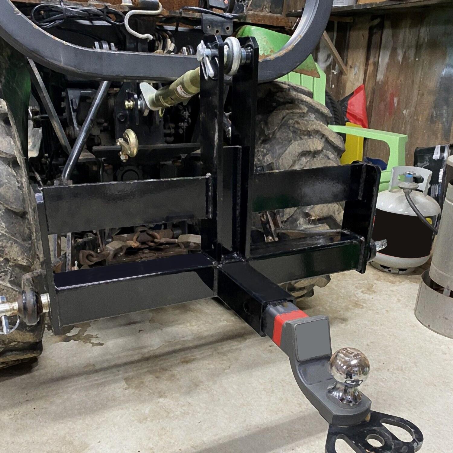 3 Point 2" Receiver Hitch Drawbar W/Suitcase Weight Bracket For CAT 1 Tractors