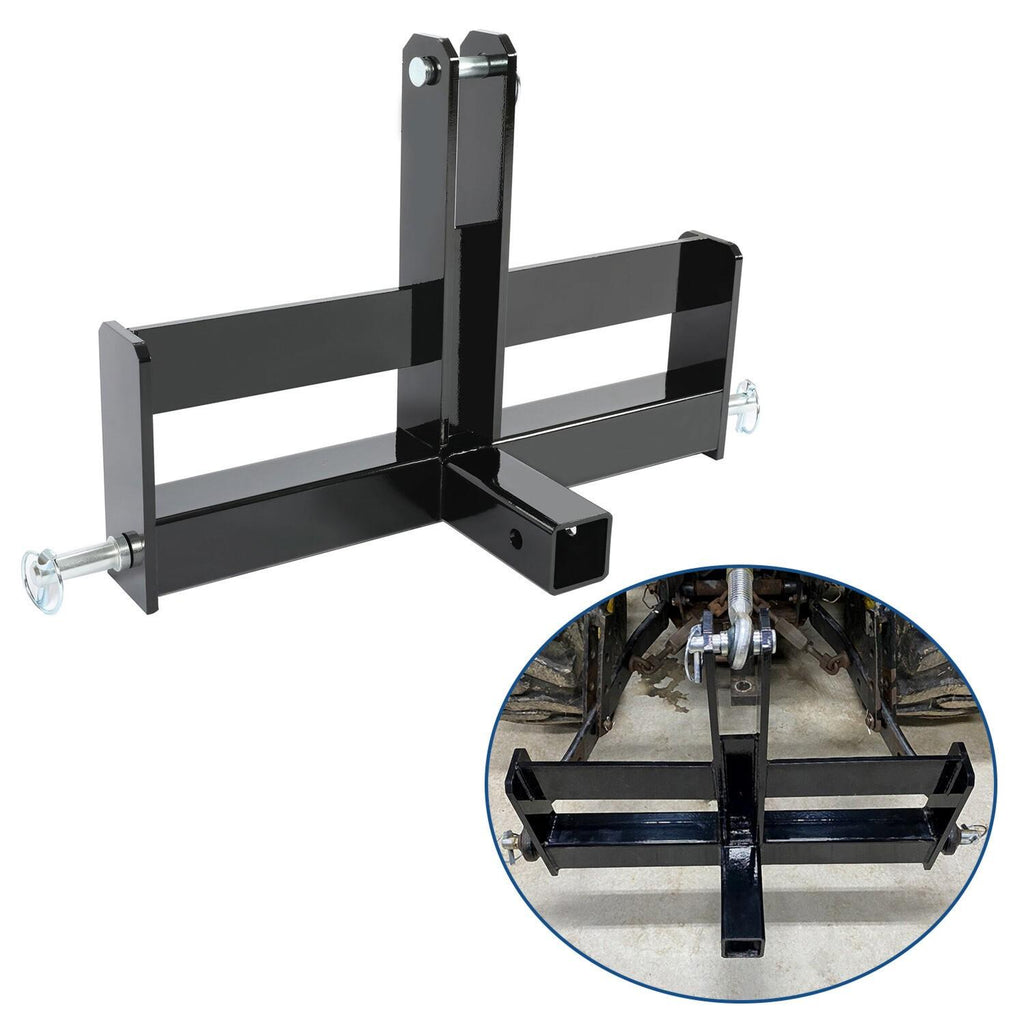 3 Point 2" Receiver Hitch Drawbar W/Suitcase Weight Bracket For CAT 1 Tractors