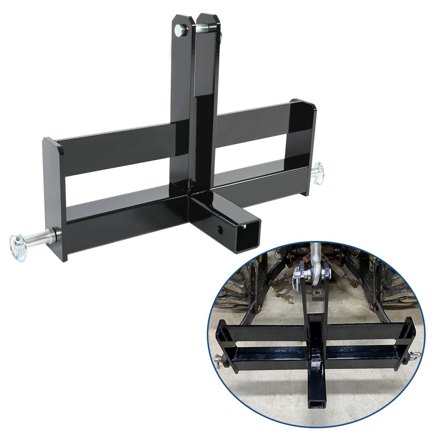 3 Point 2" Receiver Hitch Drawbar W/Suitcase Weight Bracket For CAT 1 Tractors
