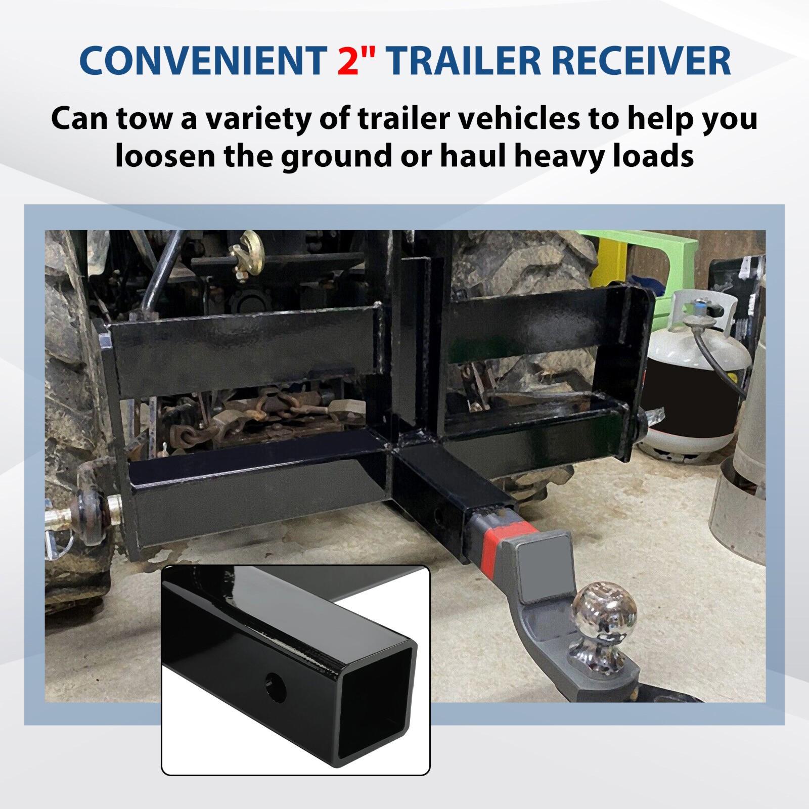 3 Point 2" Receiver Hitch Drawbar W/Suitcase Weight Bracket For CAT 1 Tractors