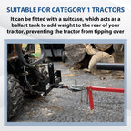 3 Point 2" Receiver Hitch Drawbar W/Suitcase Weight Bracket For CAT 1 Tractors