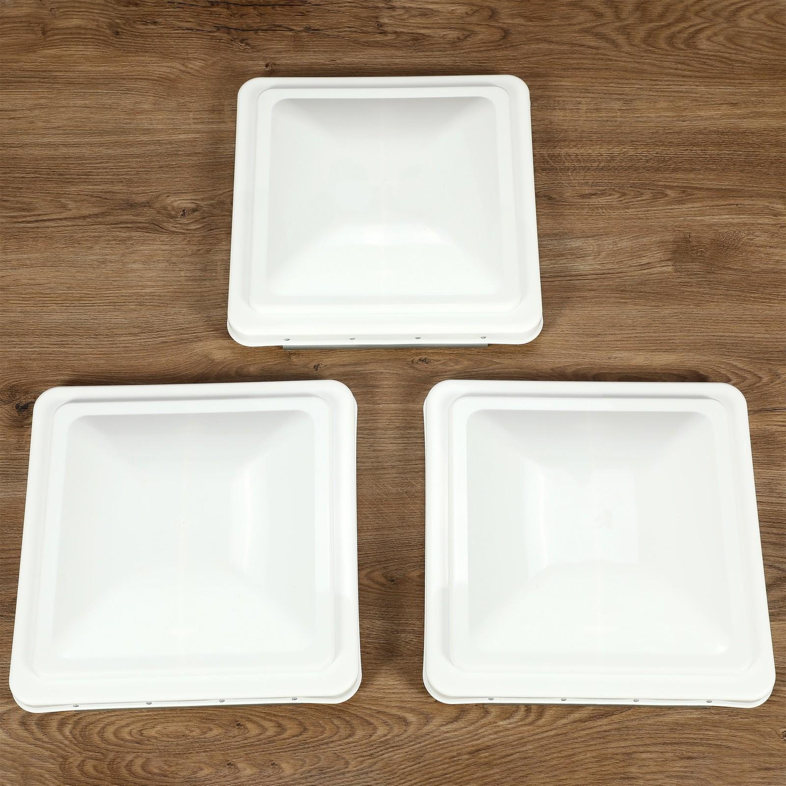 3 Pack RV Roof Vent Cover Lid White For Camper Trailer Air Ventline 14" X14"