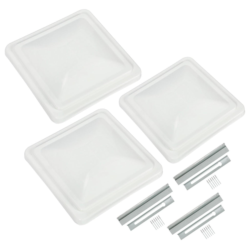 3 Pack RV Roof Vent Cover Lid White For Camper Trailer Air Ventline 14" X14"