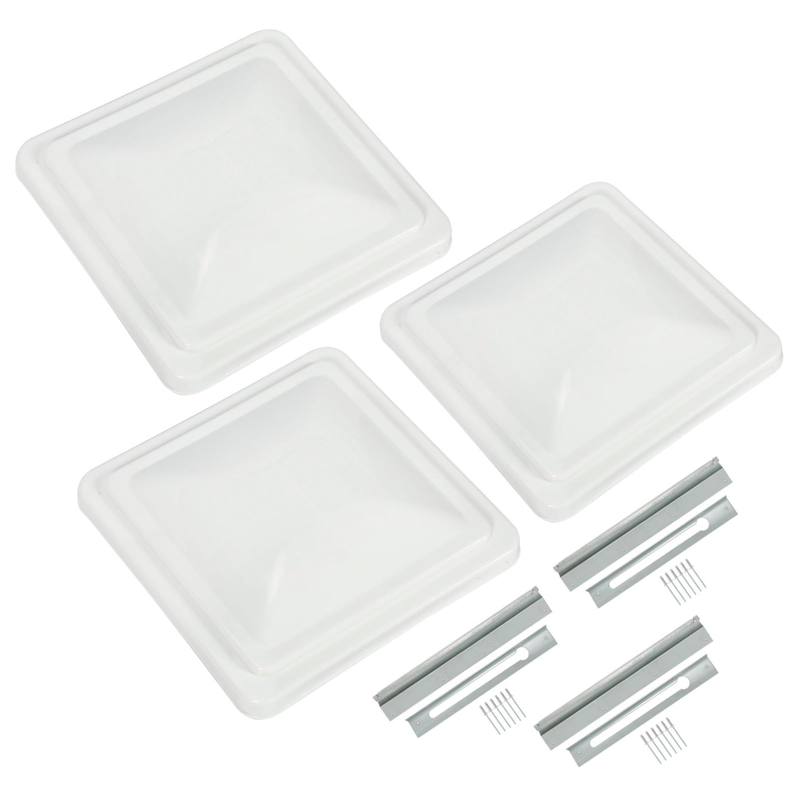 3 Pack RV Roof Vent Cover Lid White For Camper Trailer Air Ventline 14" X14"