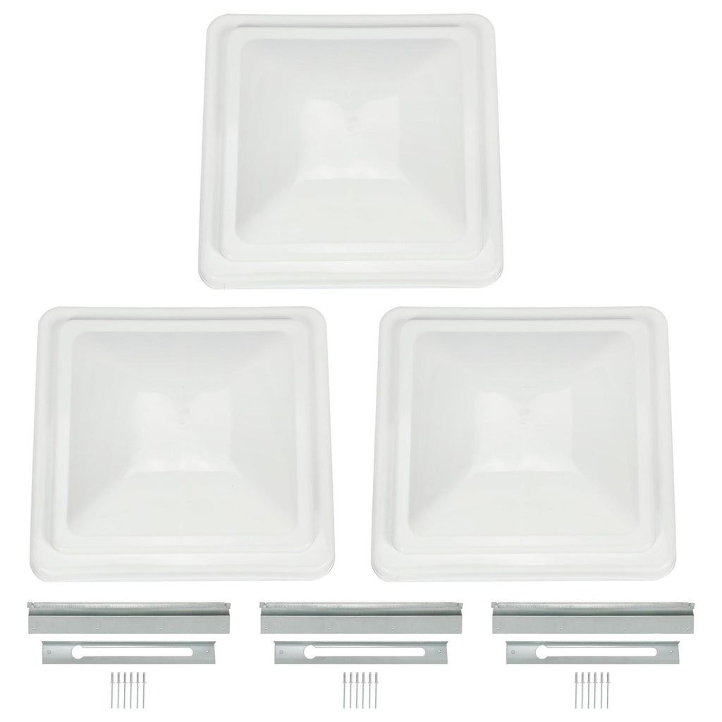 3 Pack RV Roof Vent Cover Lid White For Camper Trailer Air Ventline 14" X14"