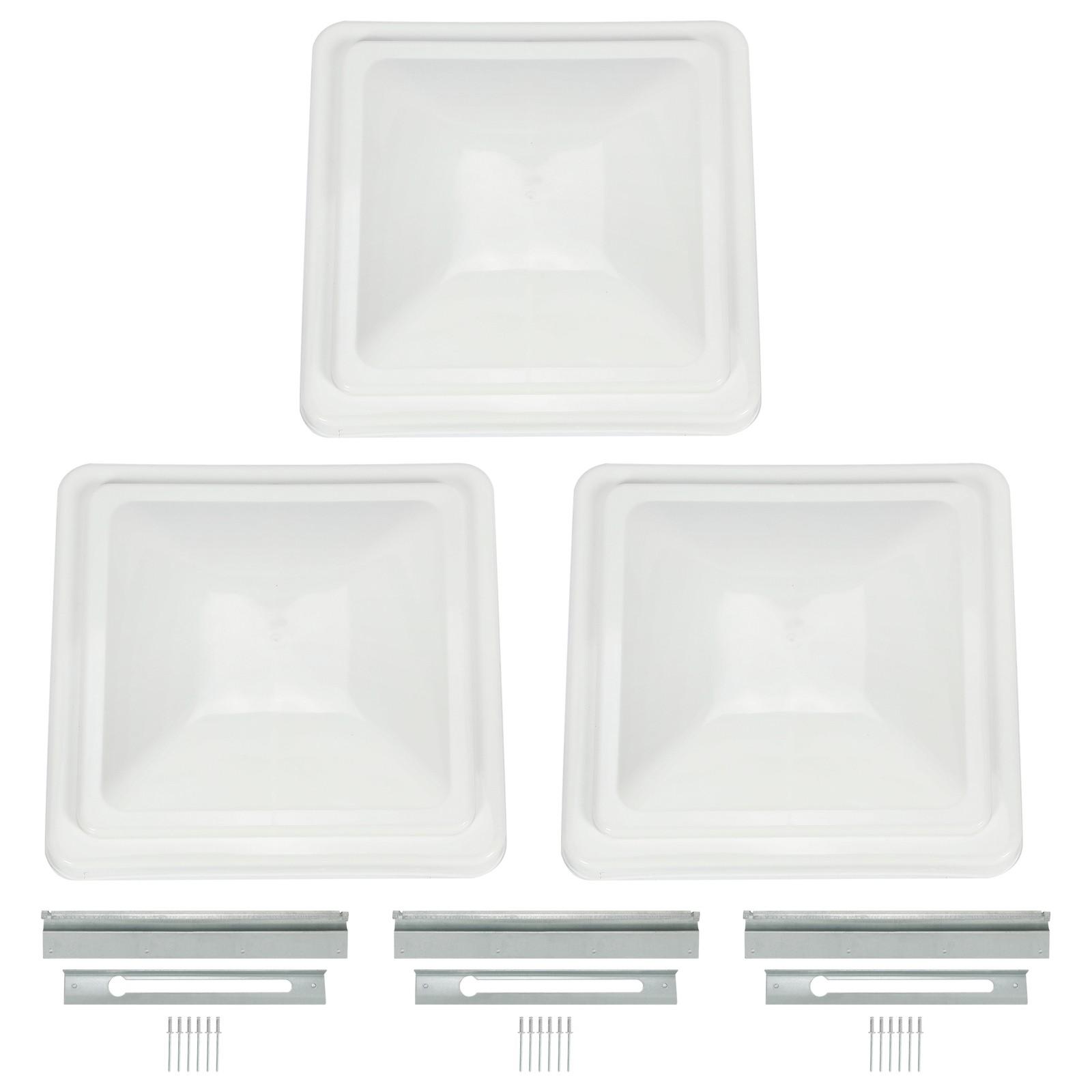 3 Pack RV Roof Vent Cover Lid White For Camper Trailer Air Ventline 14" X14"