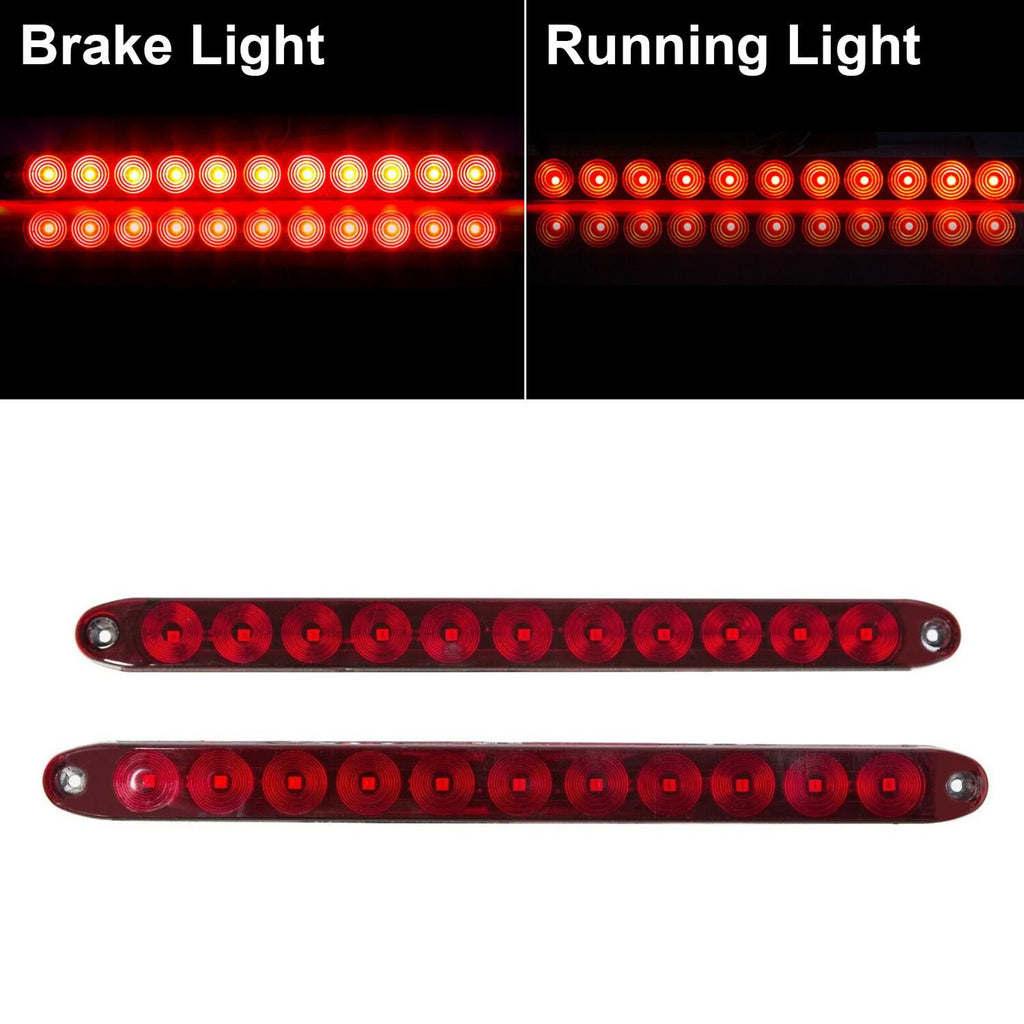 4X 16" 11 LED Red Truck Trailer Light Bar Stop Turn Tail Brake Light Strip Kit