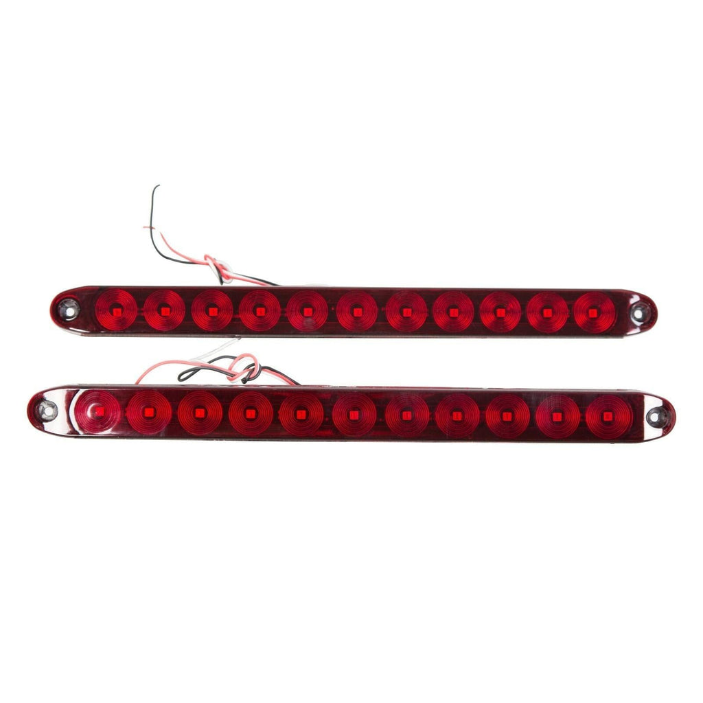 4X 16" 11 LED Red Truck Trailer Light Bar Stop Turn Tail Brake Light Strip Kit