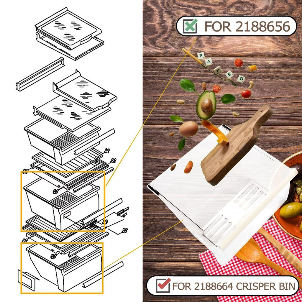 Crisper Pan Bottom Drawer Replace For Whirlpool Refrigerator WP2188664 2188664