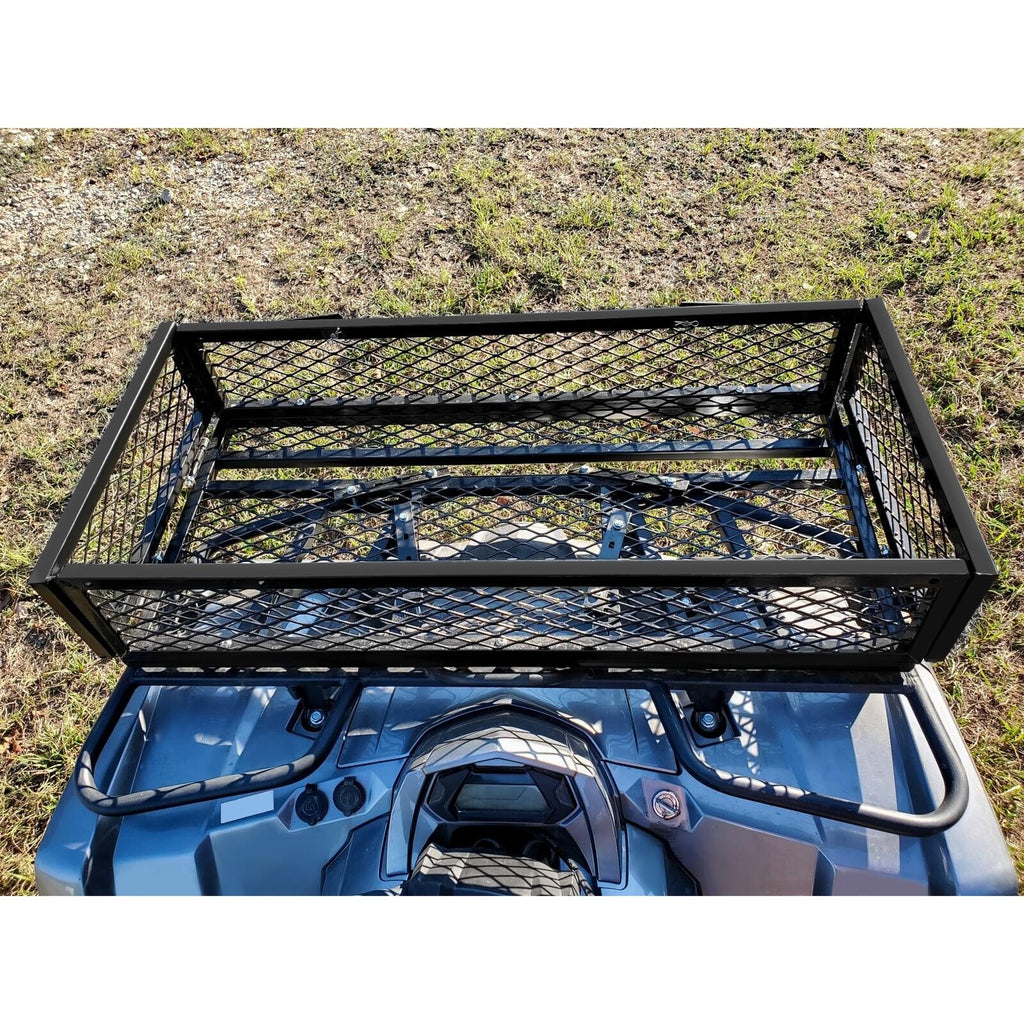 Front For  ATV Drop Cargo Basket Rack Storage Carrier Kit Universal Steel Black