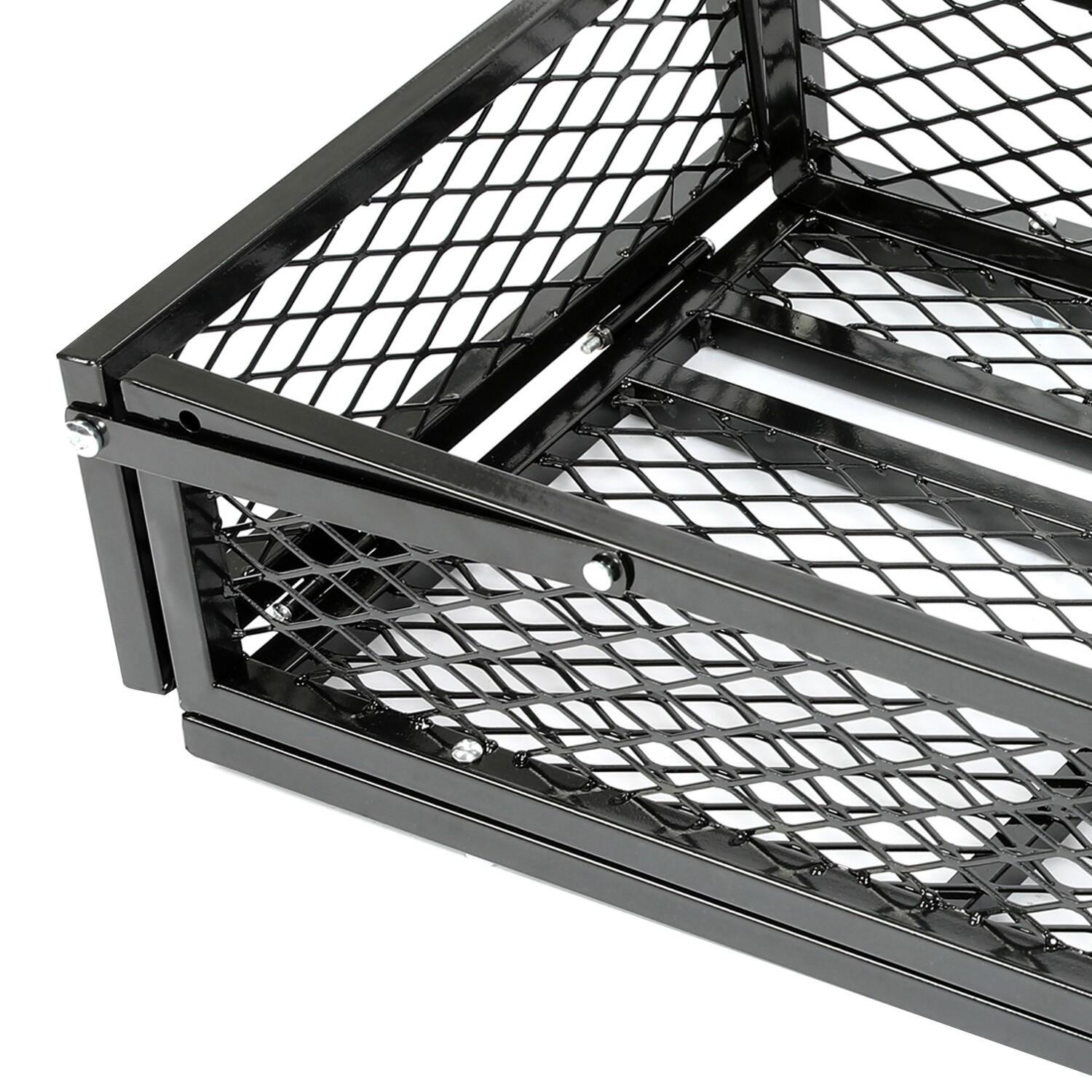 Front For  ATV Drop Cargo Basket Rack Storage Carrier Kit Universal Steel Black