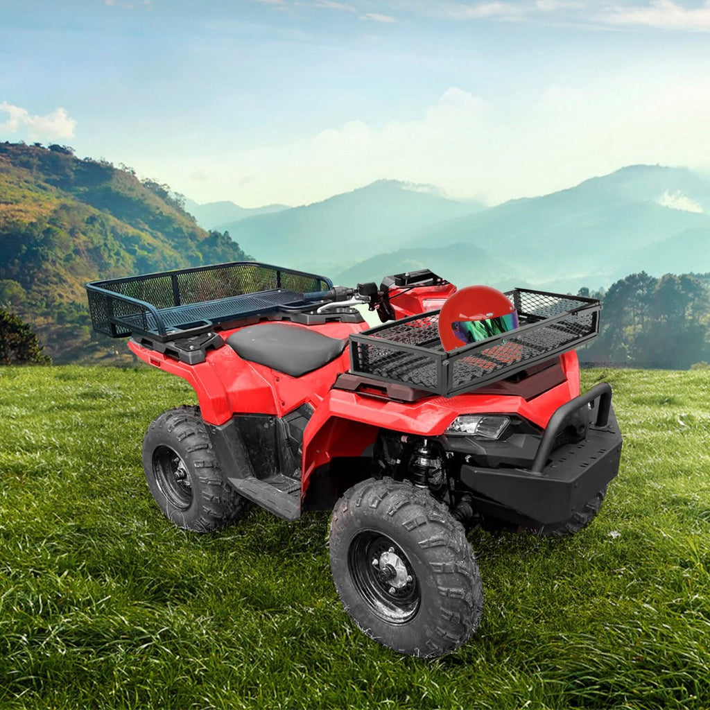 Front For  ATV Drop Cargo Basket Rack Storage Carrier Kit Universal Steel Black