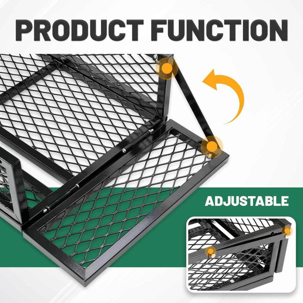 Front For  ATV Drop Cargo Basket Rack Storage Carrier Kit Universal Steel Black