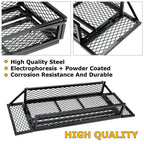Front For  ATV Drop Cargo Basket Rack Storage Carrier Kit Universal Steel Black