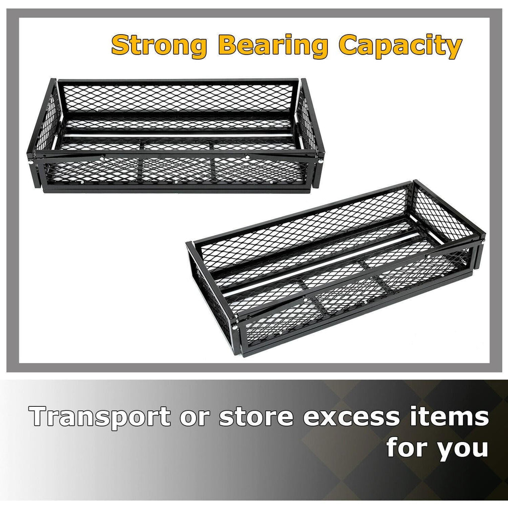 Front For  ATV Drop Cargo Basket Rack Storage Carrier Kit Universal Steel Black