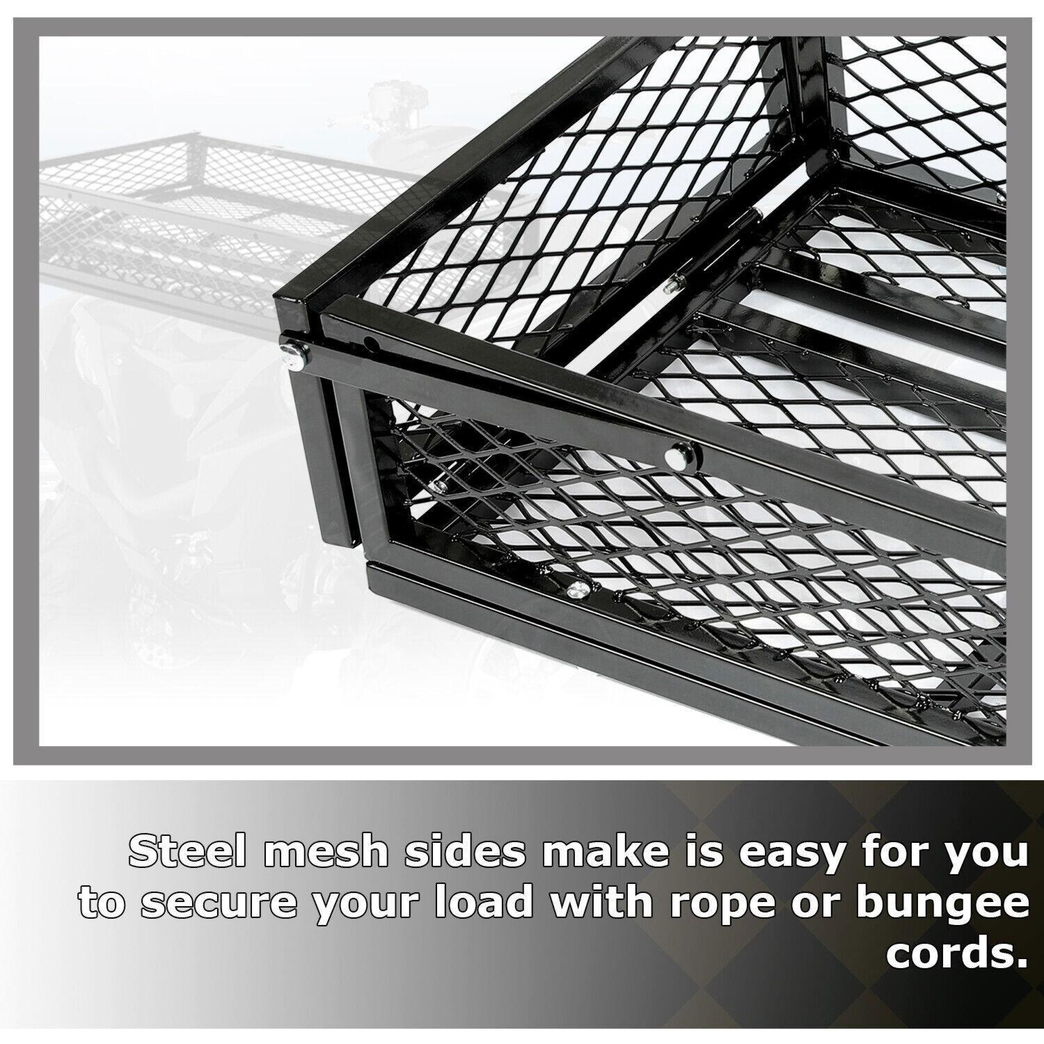 Front For  ATV Drop Cargo Basket Rack Storage Carrier Kit Universal Steel Black
