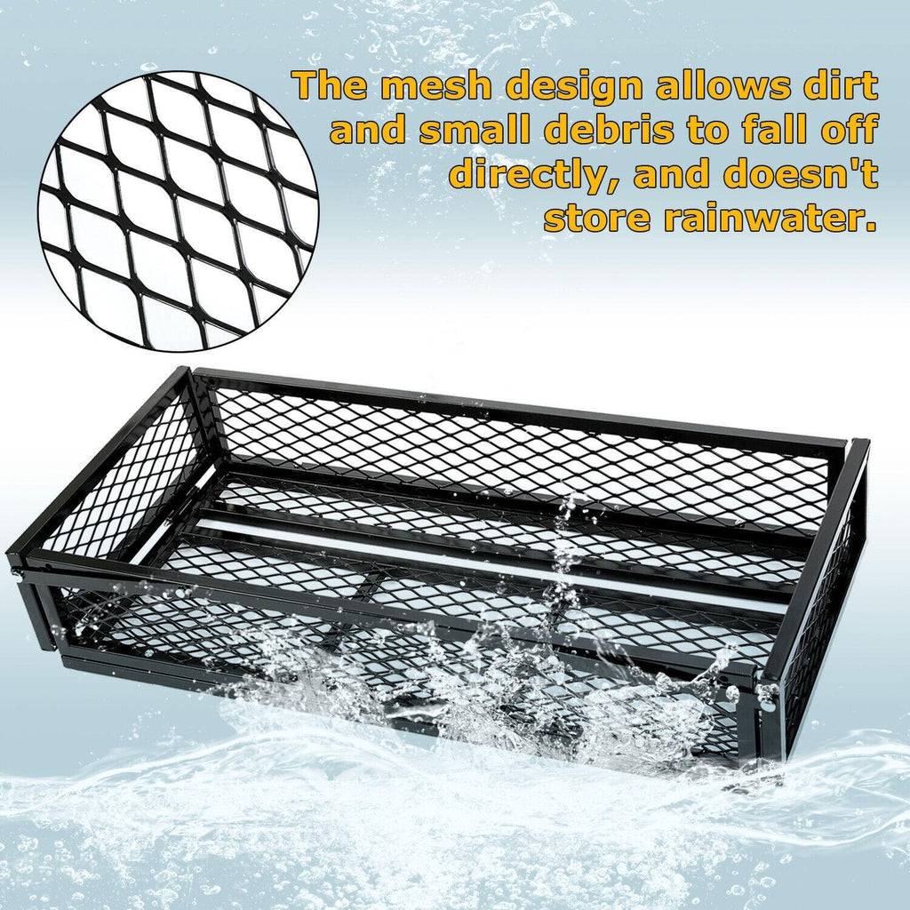 Front For  ATV Drop Cargo Basket Rack Storage Carrier Kit Universal Steel Black