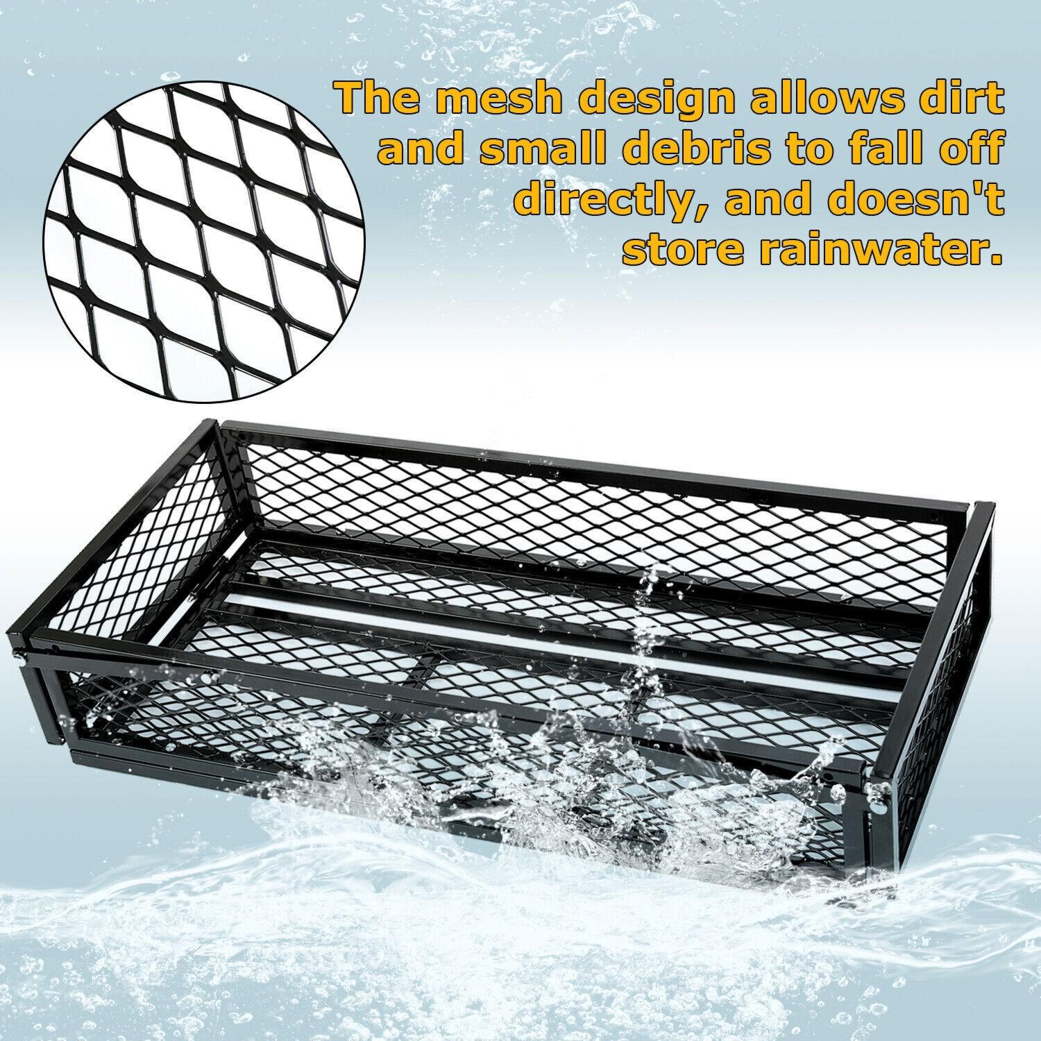 Front For  ATV Drop Cargo Basket Rack Storage Carrier Kit Universal Steel Black