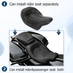 Low-Profile Driver Passenger Seat Fit For Harley Touring Road Glide 2009-2023