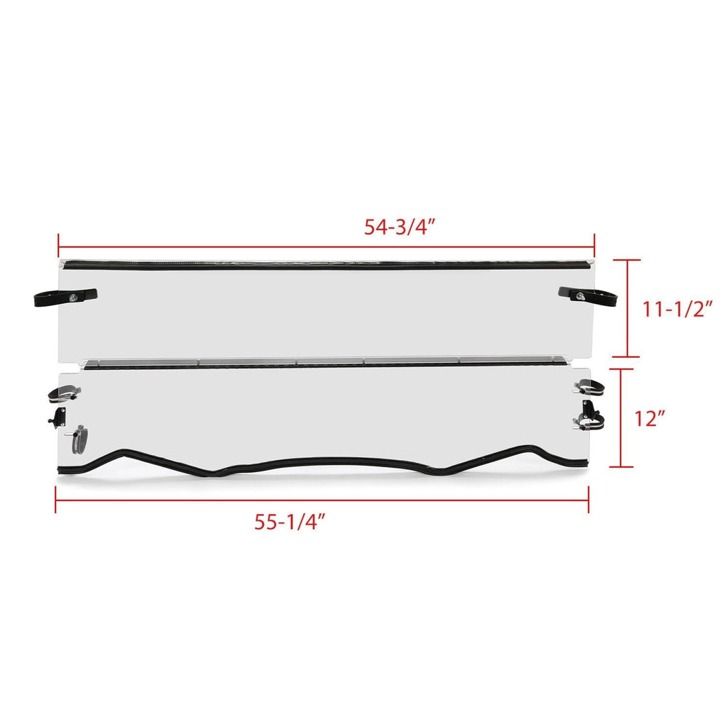 Folding Front Windshield Clear For 2016+ Kawasaki Teryx 800/Teryx4 800 2016-2024