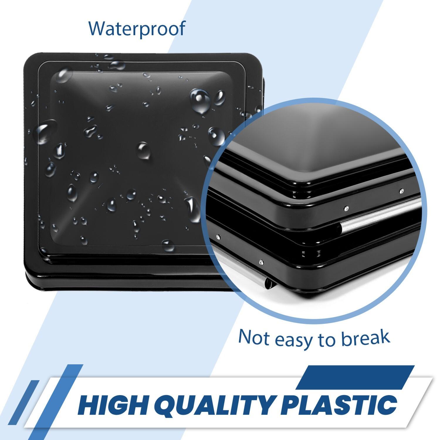 2PCS 14"X14" For RV Replacement Black Roof Vent Cover Camper Trailer Ventline