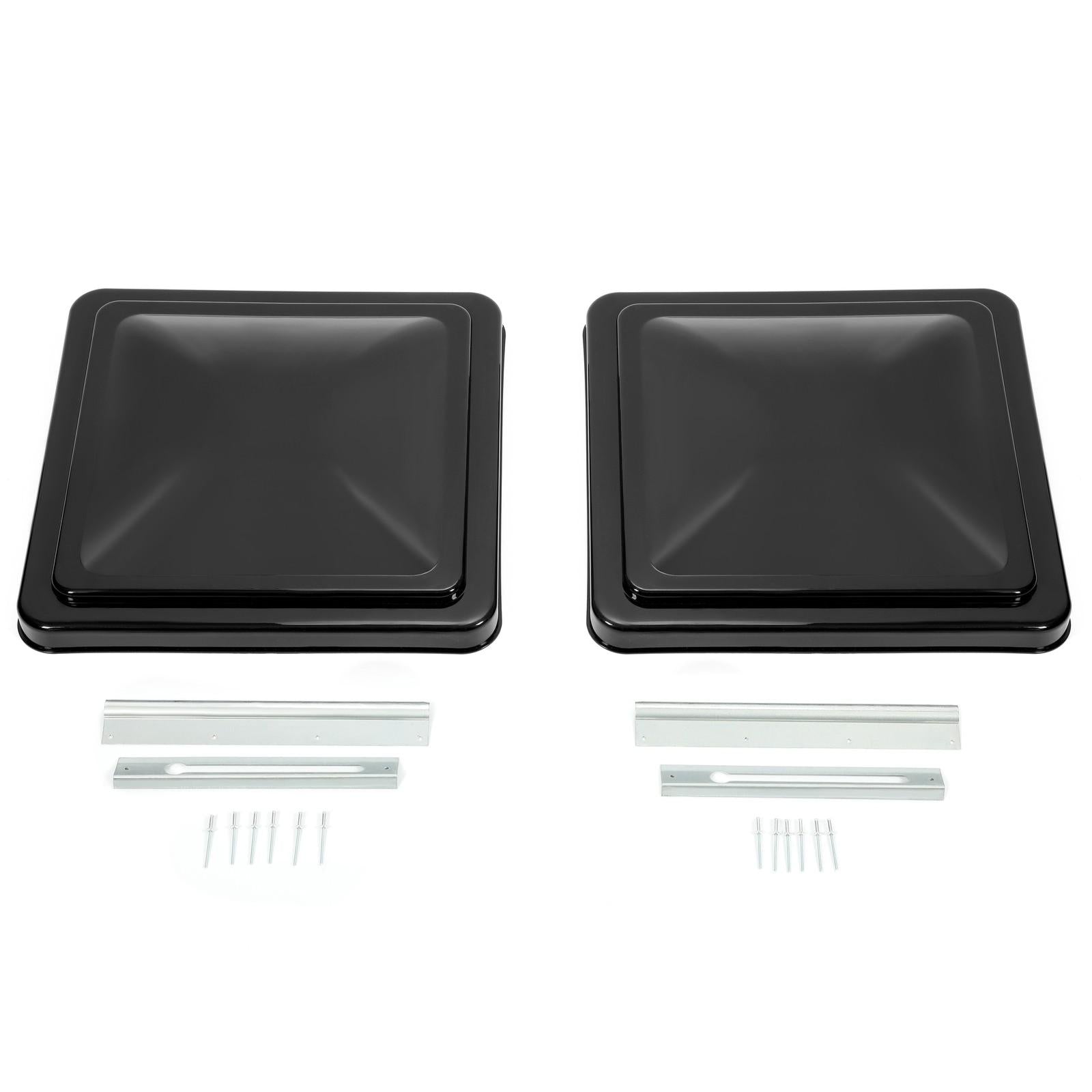 2PCS 14"X14" For RV Replacement Black Roof Vent Cover Camper Trailer Ventline
