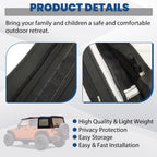 Fits 2010-18 Jeep Wrangler JK Rubicon 4-Door Replacement Soft Top Tinted Windows