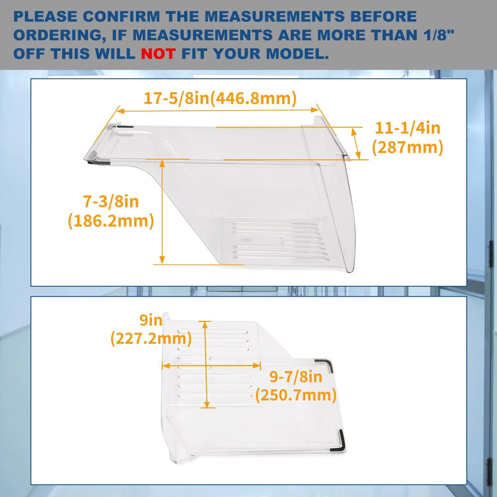 2 x Crisper Drawer Compatible with Frigidaire Refrigerator 240337103 240337107