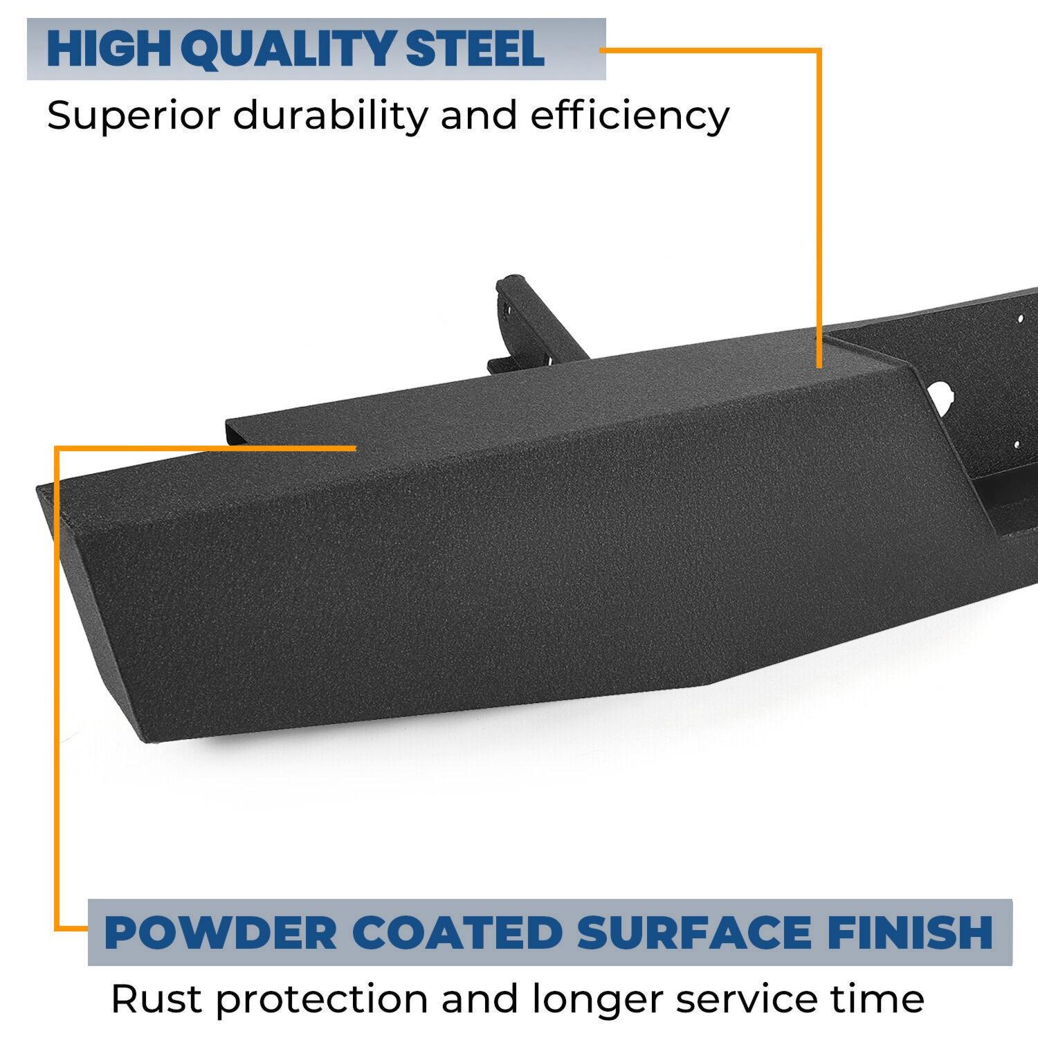 For 73-97 Ford F150 F250 F350 F-Series Full Size Steel Rear Bumper