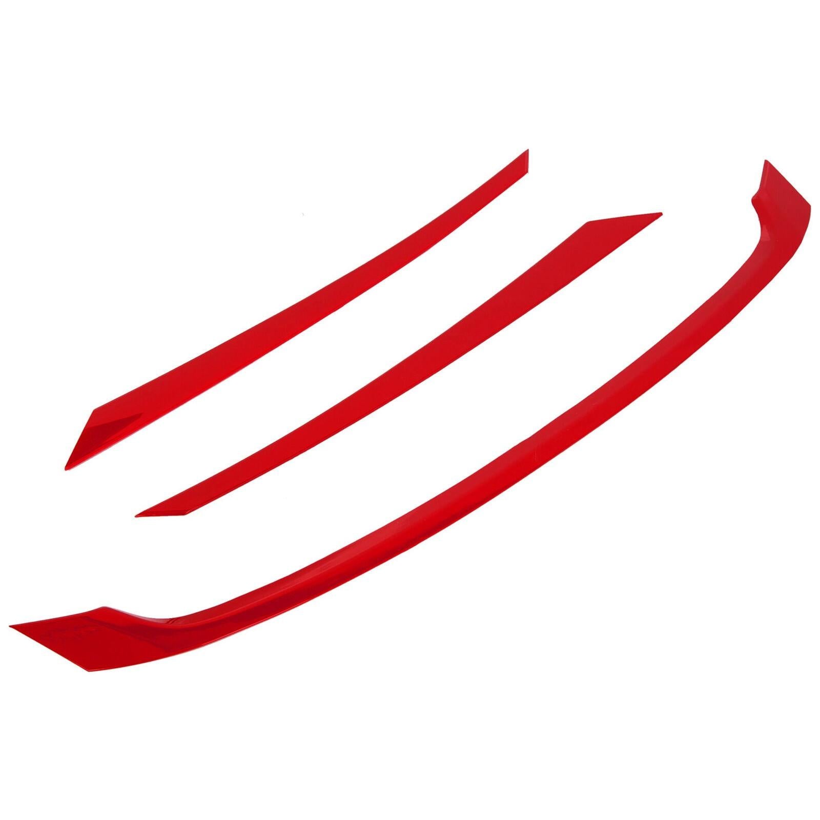 FOR 2016-2021 HONDA CIVIC JDM GLOSSY RED ABS FRONT GRILL TRIM COVER GARNISH- 3PC
