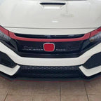 FOR 2016-2021 HONDA CIVIC JDM GLOSSY RED ABS FRONT GRILL TRIM COVER GARNISH- 3PC