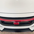 FOR 2016-2021 HONDA CIVIC JDM GLOSSY RED ABS FRONT GRILL TRIM COVER GARNISH- 3PC