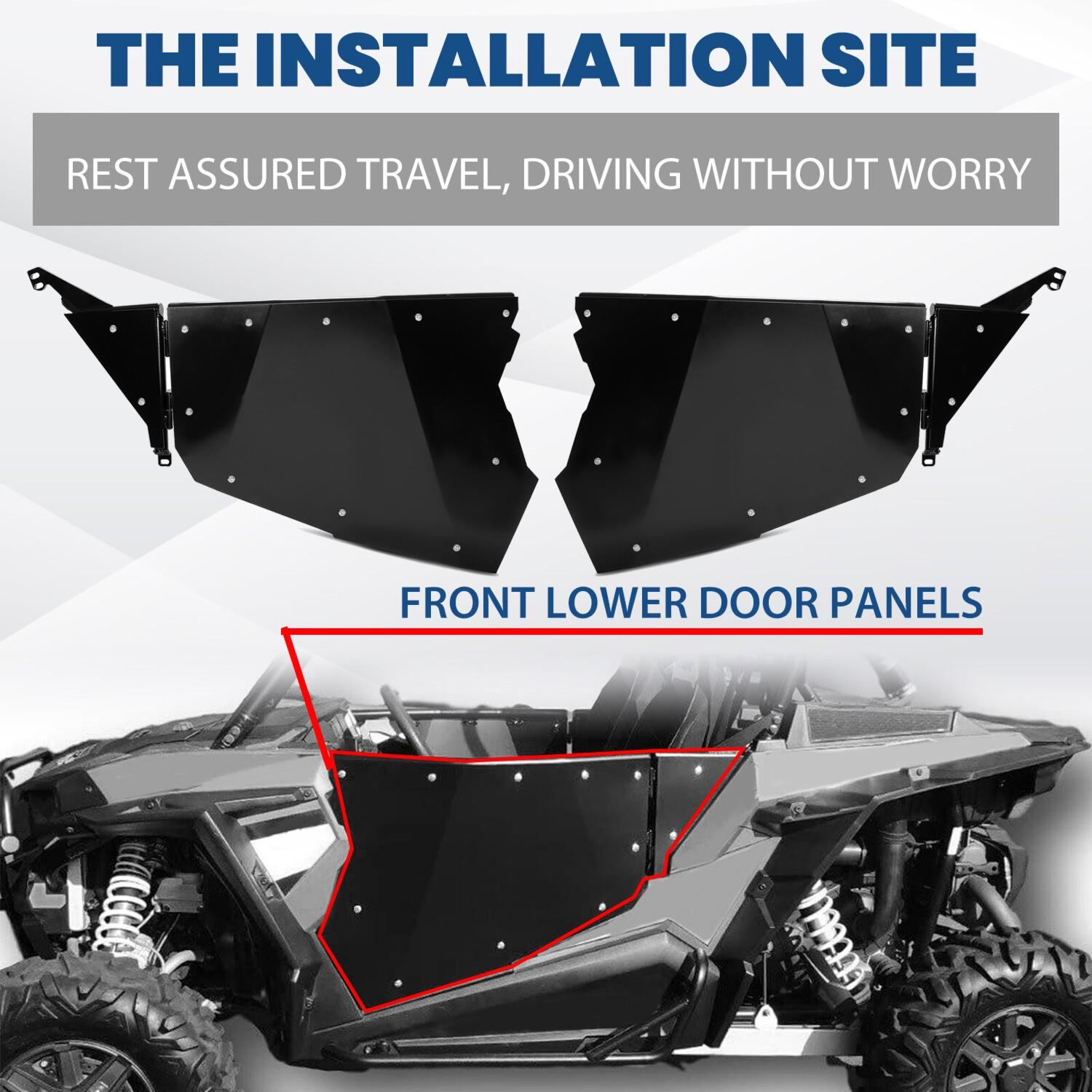 Pair Aluminum Full Doors UTV Side for 14-23 Polaris RZR XP 1000 Turbo S FOX High