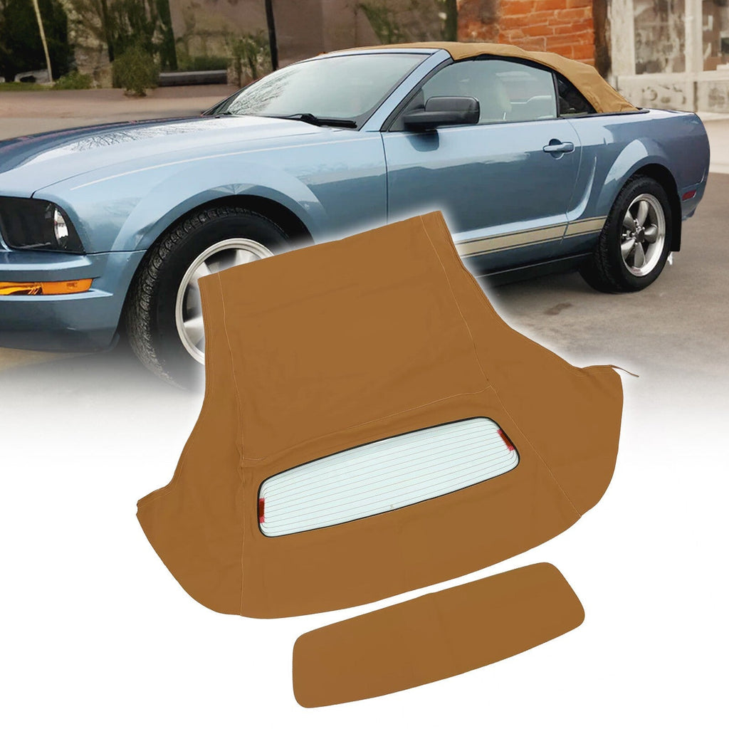 Tan Convertible Top Fit For Ford Mustang Soft Top 05-14 w/Heated Glass Window