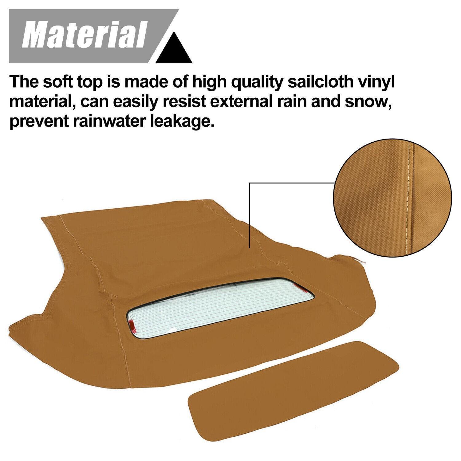 Tan Convertible Top Fit For Ford Mustang Soft Top 05-14 w/Heated Glass Window